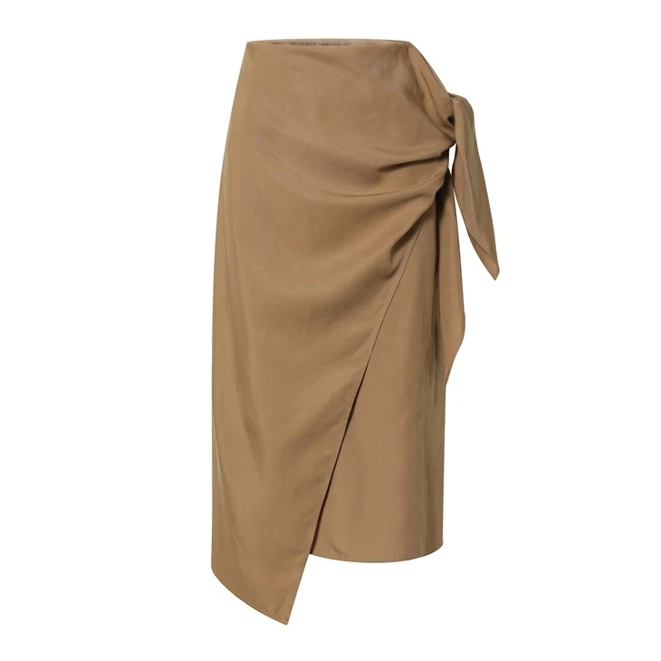 Brown Skirt With Bow Detail Brown Skirt With Bow Detail