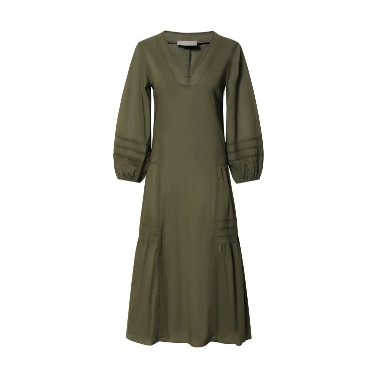 Casual V-neck Green Long Sleeve Dress Casual V-neck Green Long Sleeve Dress