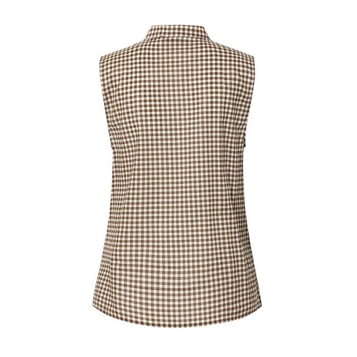 Checkered Sleeveless Shirt For Casual Wear Checkered Sleeveless Shirt For Casual Wear