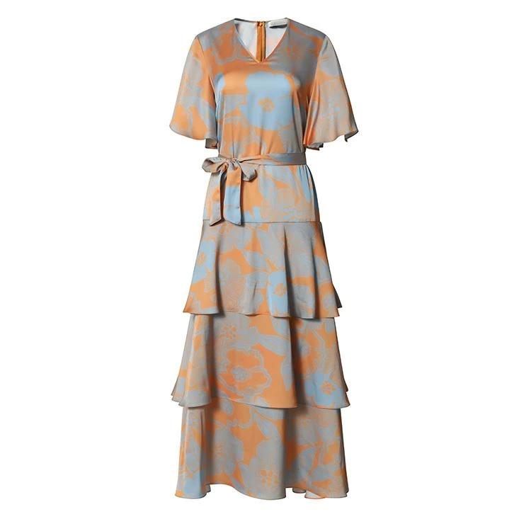 Floral Print Multi-Tiered Dress Floral Print Multi-Tiered Dress