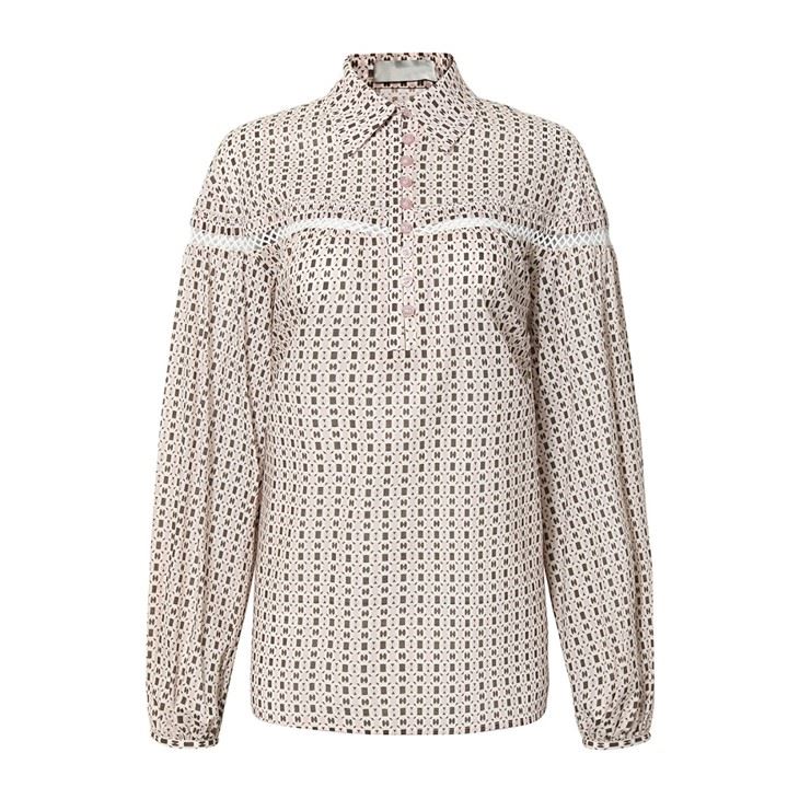 Long Sleeve Geometric Print Shirt Long Sleeve Geometric Print Shirt