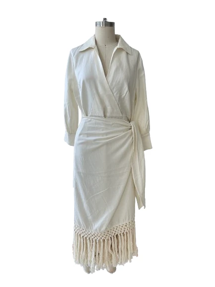 Fashion Fringe Long-sleeved Dress