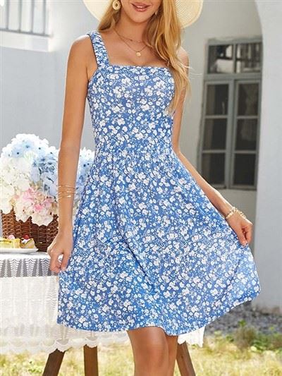 Summer Casual Square Neck Midi Dresses