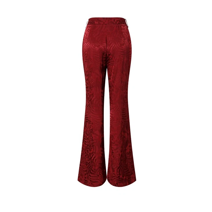 Red Floral Print Flared Trousers Red Floral Print Flared Trousers