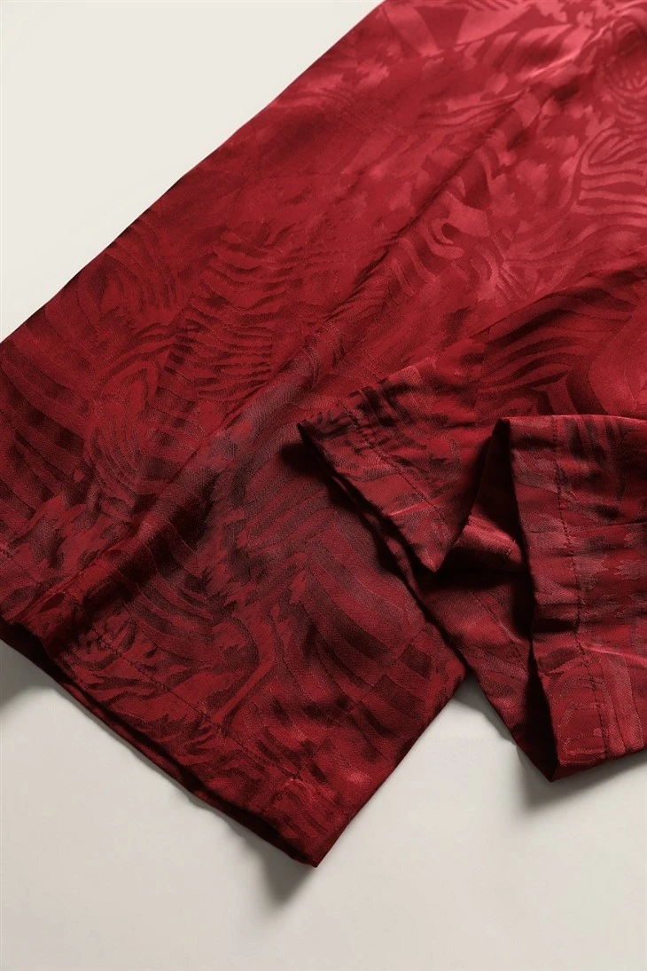 Red Floral Print Flared Trousers Red Floral Print Flared Trousers