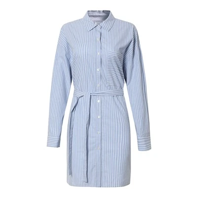 Casual Striped Shirt Dress