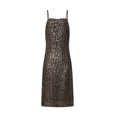 Formal Sleeveless Dress With Golden Details