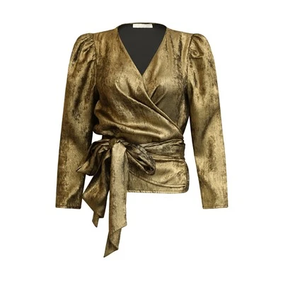 Long Sleeves Golden Blouse