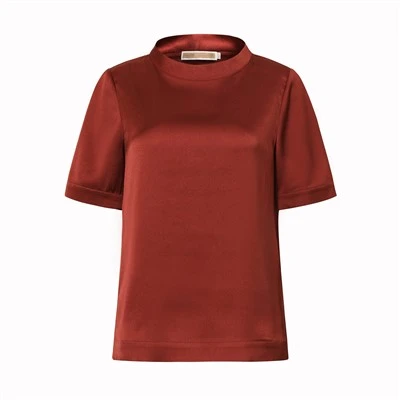 Red Short Sleeve Blouse