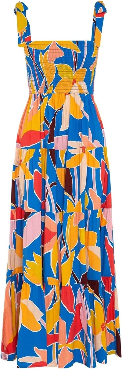 Square Neck Ruffle Casual Beach Dress