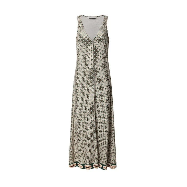 Stylish Geometric Print Dress With Button Stylish Geometric Print Dress With Button