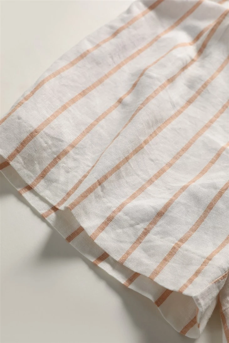 White Striped Shorts With Orange Color White Striped Shorts With Orange Color